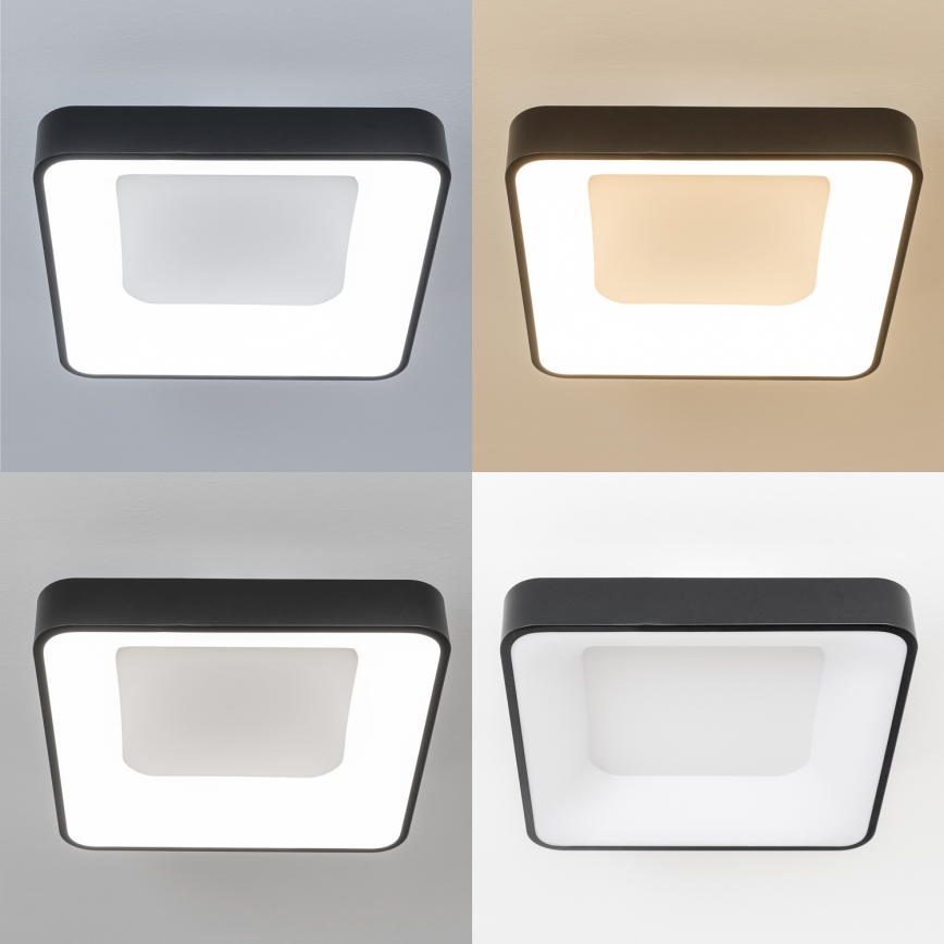 Brilagi - FALCON II Dimmable LED Ceiling Light LED/80W/230V 3000-6500K 40x40 cm Black + Remote Control