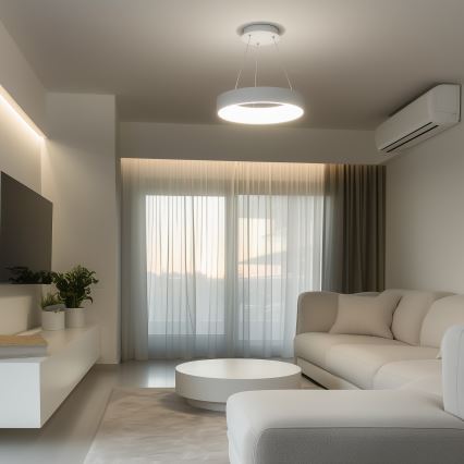 Brilagi - LED dimmable cable pendant light FALCON LED/80W/230V 3000-6500K Ø 60 cm white + remote control