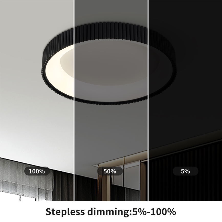 Brilagi - LED Dimmable Ceiling Light FALCON MODERN LED/30W/230V 3000-6500K Ø 40 cm Black + Remote Control