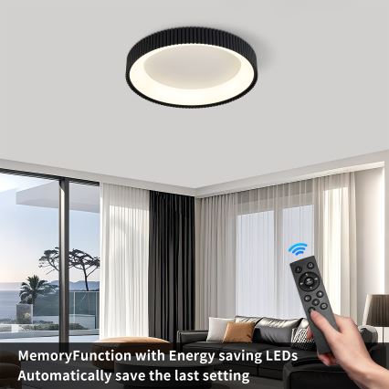 Brilagi - LED Dimmable Ceiling Light FALCON MODERN LED/30W/230V 3000-6500K Ø 40 cm Black + Remote Control
