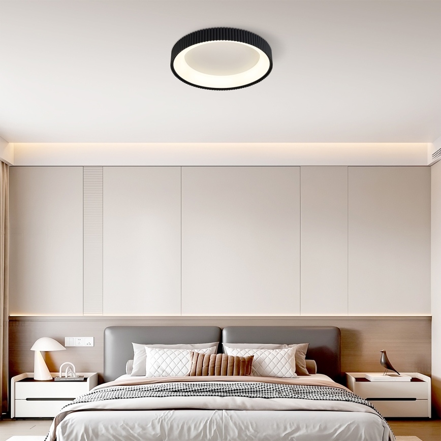 Brilagi - LED Dimmable Ceiling Light FALCON MODERN LED/30W/230V 3000-6500K Ø 40 cm Black + Remote Control