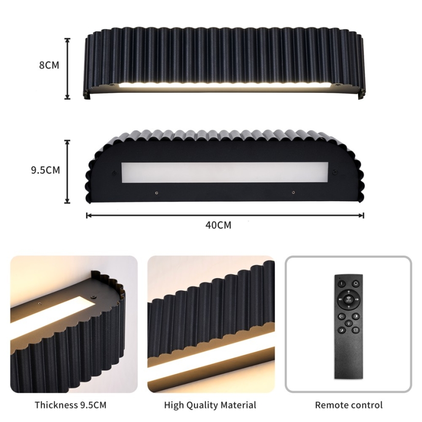 BRILAGI - FALCON MODERN Dimmable LED Wall Light LED/14W/230V 3000-6000K 40 cm black + remote control