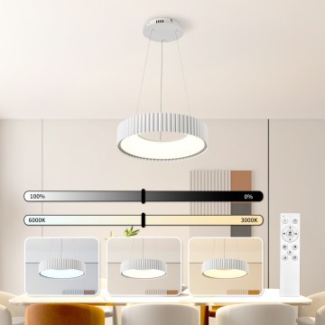 BRILAGI - FALCON MODERN LED dimmable pendant light on suspension cable, LED/30W/230V, 3000-6000K, Ø 40 cm, white + remote control