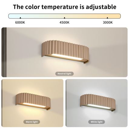 BRILAGI - FALCON MODERN LED Wall Light 10W/230V, 30 cm, 3000/4500/6000K, Beige