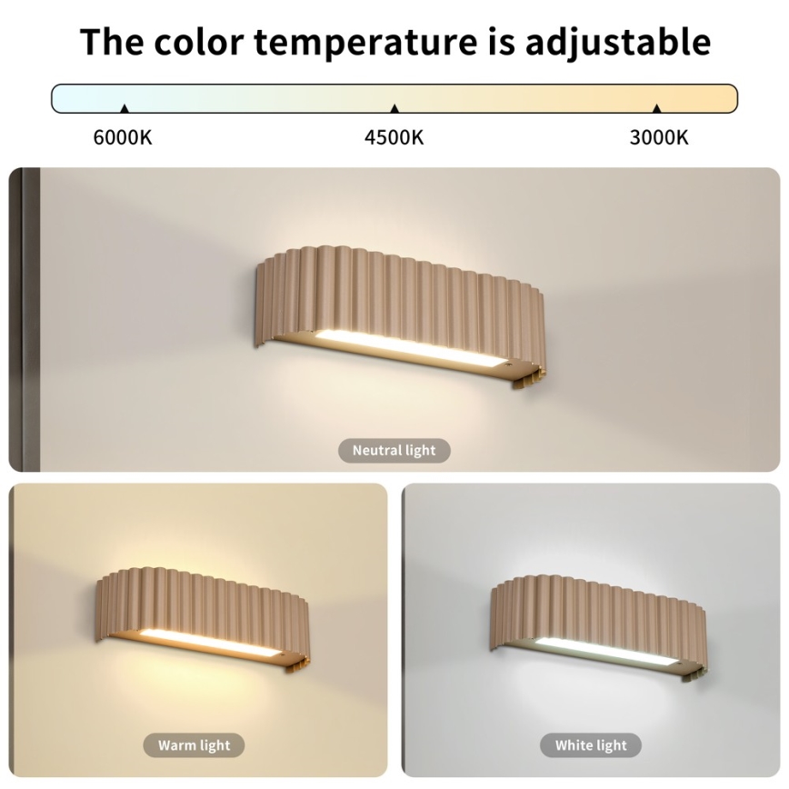 BRILAGI - FALCON MODERN LED Wall Light 10W/230V, 30 cm, 3000/4500/6000K, Beige