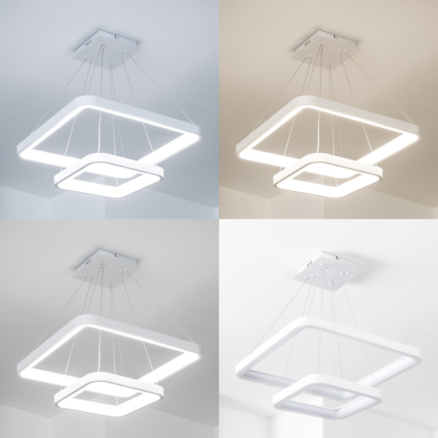 Brilagi - Dimmable Cable Pendant Light FALCON SLIM LED/78W/230V 3000-6500K 50x50 cm white + remote control