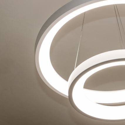 Brilagi - LED Dimmable pendant light on cable FALCON SLIM LED/68W/230V 3000-6500K Ø 50 cm white + remote control