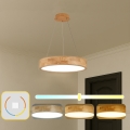 Brilagi - FALCON WOOD cable-suspended LED pendant LED/30W/230V 3000/4000/6000K diam. 45 cm, wood