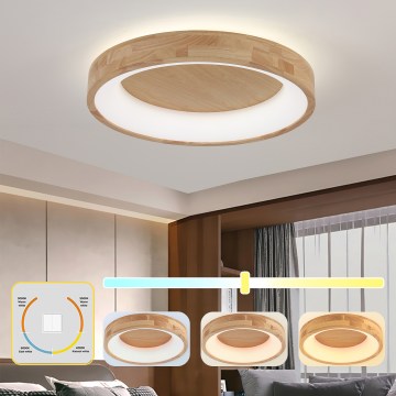 Brilagi - FALCON WOOD LED Ceiling Light LED/40W/230V 3000/4000/6000K Ø 60 cm wood