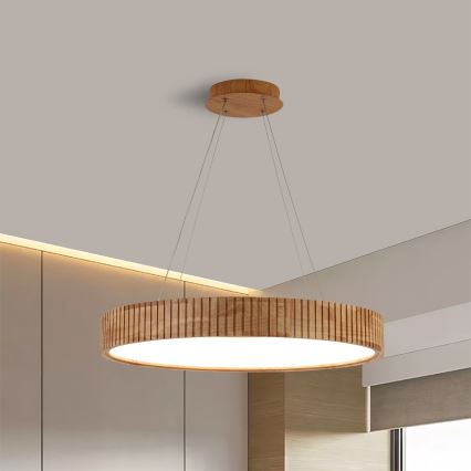 Brilagi - LED pendant on cable FALCON WOOD MODERN LED/40W/230V 3000/4000/6000K Ø 60 cm wood