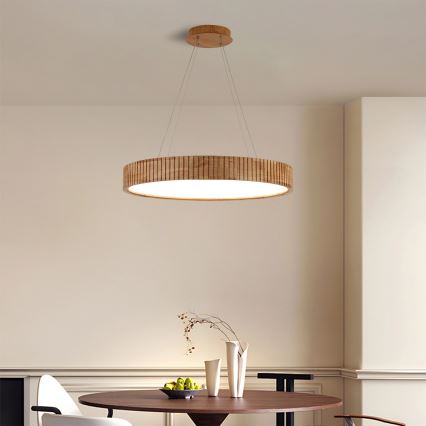 Brilagi - LED pendant on cable FALCON WOOD MODERN LED/40W/230V 3000/4000/6000K Ø 60 cm wood