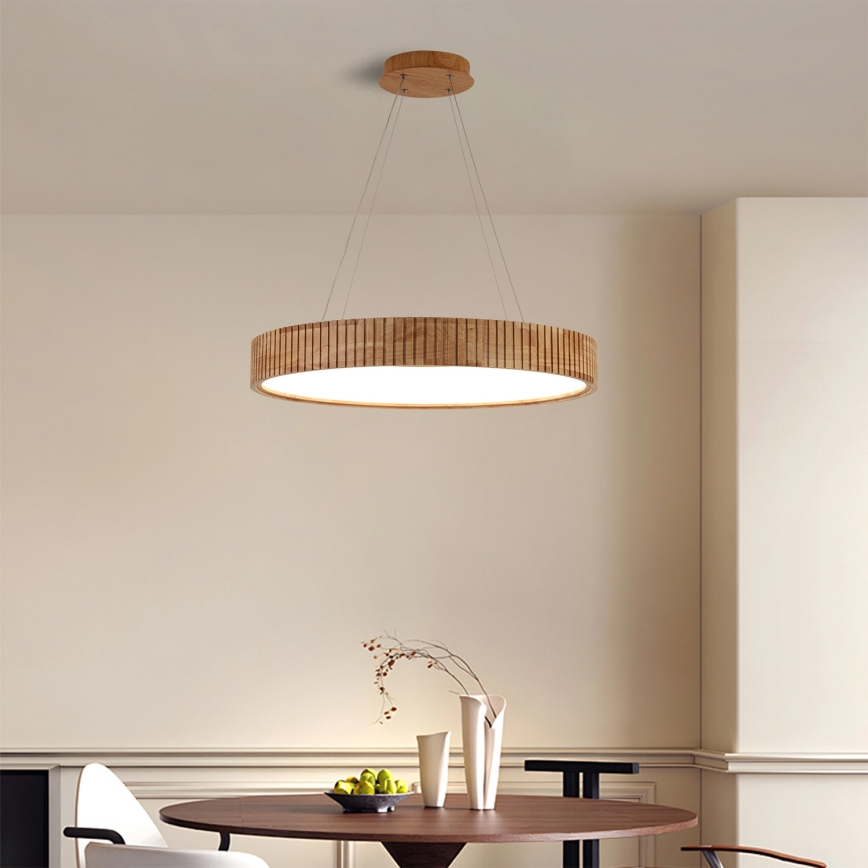 Brilagi - LED pendant on cable FALCON WOOD MODERN LED/40W/230V 3000/4000/6000K Ø 60 cm wood