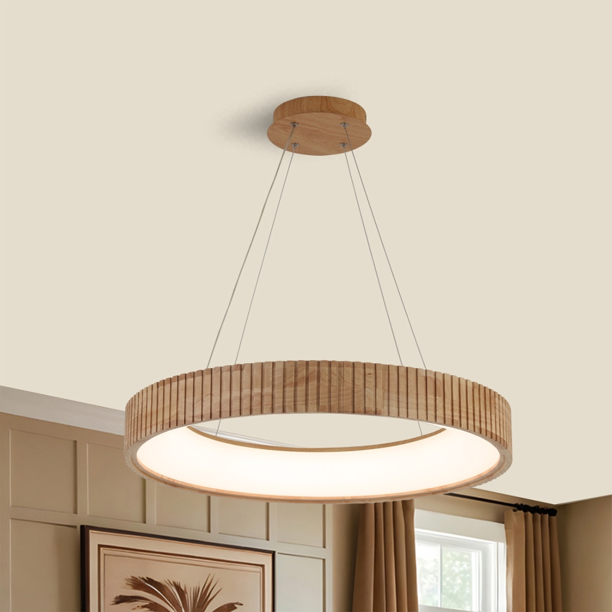Brilagi - LED pendant on cable FALCON WOOD MODERN LED/40W/230V 3000/4000/6000K Ø 60 cm wood