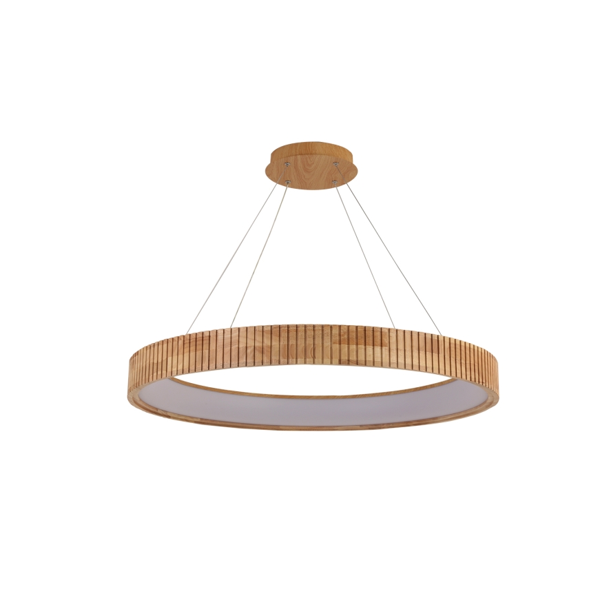Brilagi - FALCON WOOD MODERN LED Cable Pendant, 60W, 230V, Selectable 3000/4000/6000K, Ø80 cm, Wood