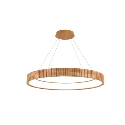 Brilagi - FALCON WOOD MODERN LED Cable Pendant, 60W, 230V, Selectable 3000/4000/6000K, Ø80 cm, Wood