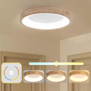 Brilagi - FALCON WOOD MODERN LED Ceiling Light 40W/230V 3000/4000/6000K Ø 60 cm Wood
