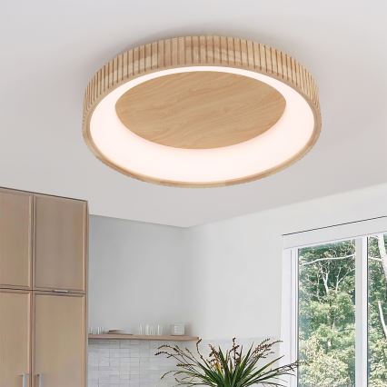 Brilagi - FALCON WOOD MODERN LED Ceiling Light LED/40W/230V 3000/4000/6000K Ø 60 cm wood