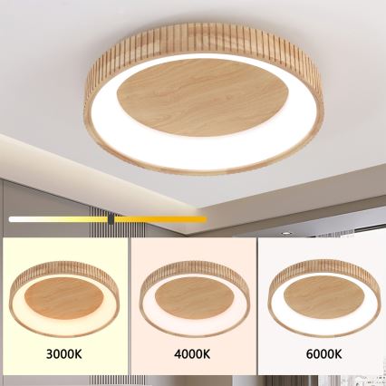 Brilagi - FALCON WOOD MODERN LED Ceiling Light LED/40W/230V 3000/4000/6000K Ø 60 cm wood