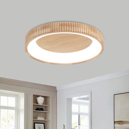 Brilagi - FALCON WOOD MODERN LED Ceiling Light LED/40W/230V 3000/4000/6000K Ø 60 cm wood