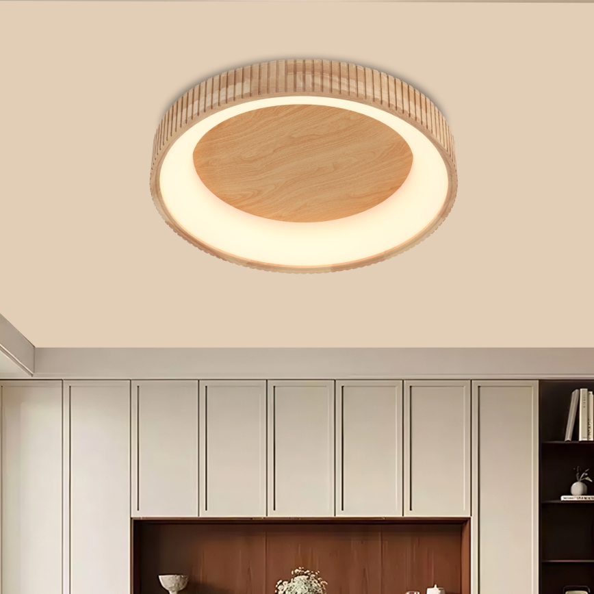 Brilagi - FALCON WOOD MODERN LED Ceiling Light LED/40W/230V 3000/4000/6000K Ø 60 cm wood