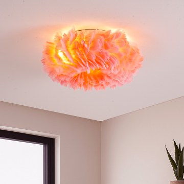 BRILAGI - FEATHER Ceiling Light 3xE27/40W/230V, diam. 40 cm, pink