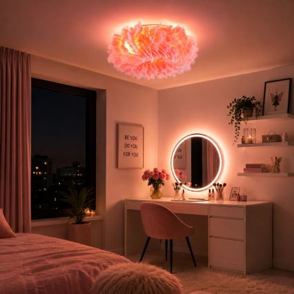 BRILAGI - FEATHER Ceiling Light 3xE27/40W/230V, diam. 40 cm, pink