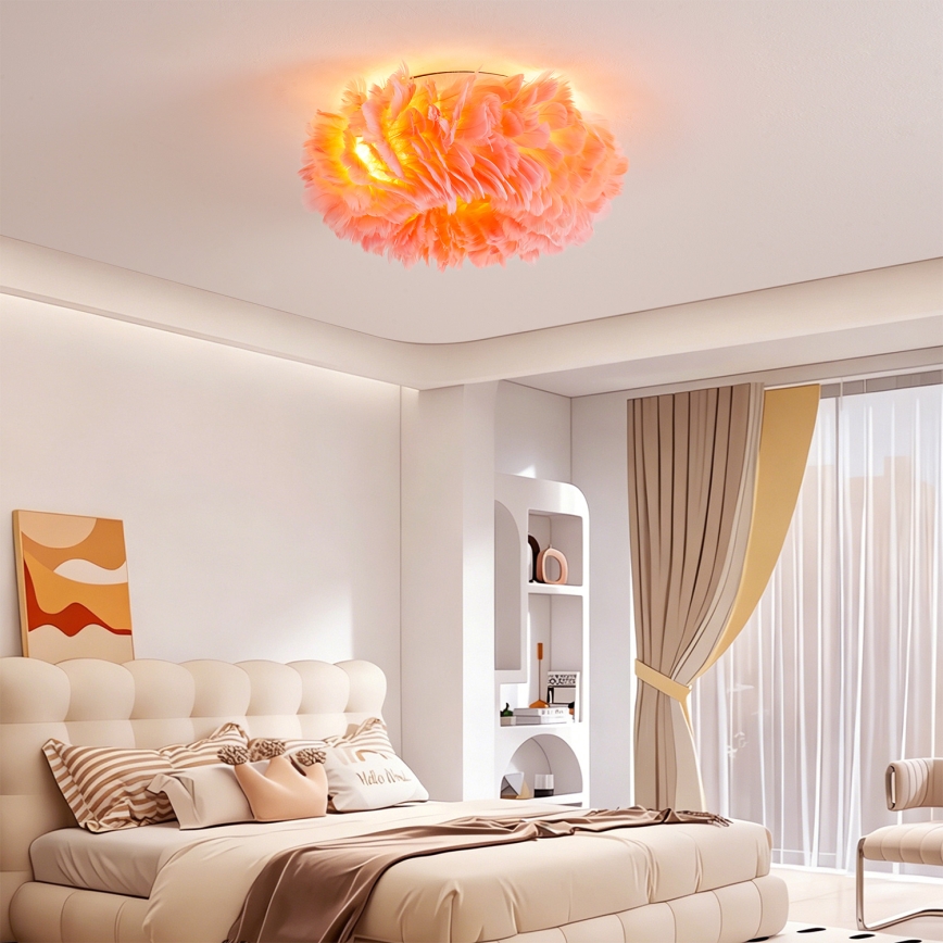 BRILAGI - FEATHER Ceiling Light 3xE27/40W/230V, diam. 40 cm, pink