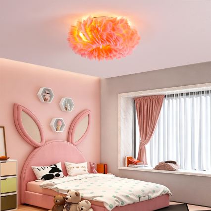 BRILAGI - FEATHER Ceiling Light 3xE27/40W/230V, diam. 40 cm, pink