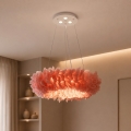 BRILAGI - FEATHER LED cable pendant 3xE27/40W/230V + 3xLED/3W dia. 50 cm pink