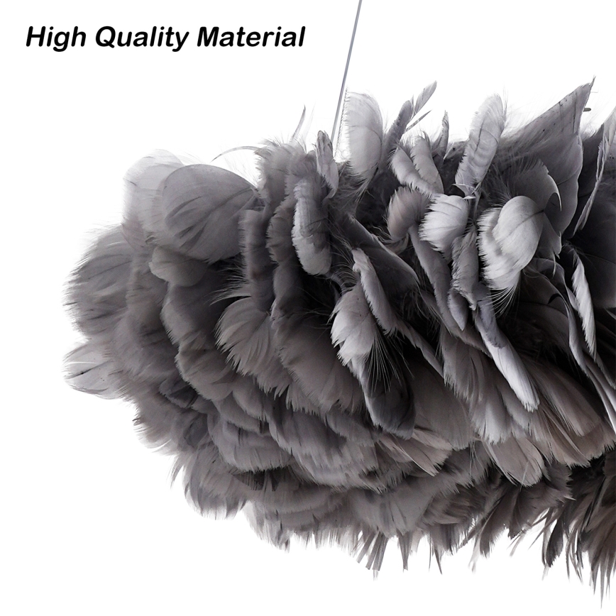 BRILAGI - FEATHER LED Cable-Suspended Pendant 3x E27/40W/230V + 3x LED/3W Ø 50 cm Gray