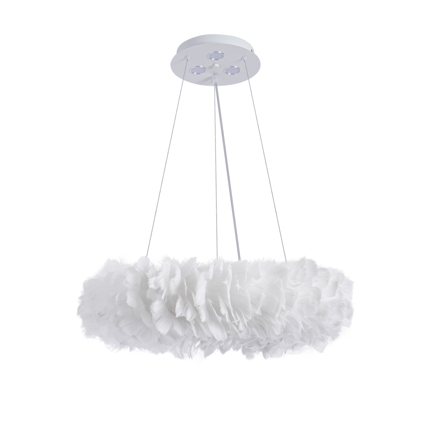 BRILAGI - FEATHER LED Pendant on Cable, 3×E27 (40W/230V) + 3×LED (3W), Ø 50 cm, White