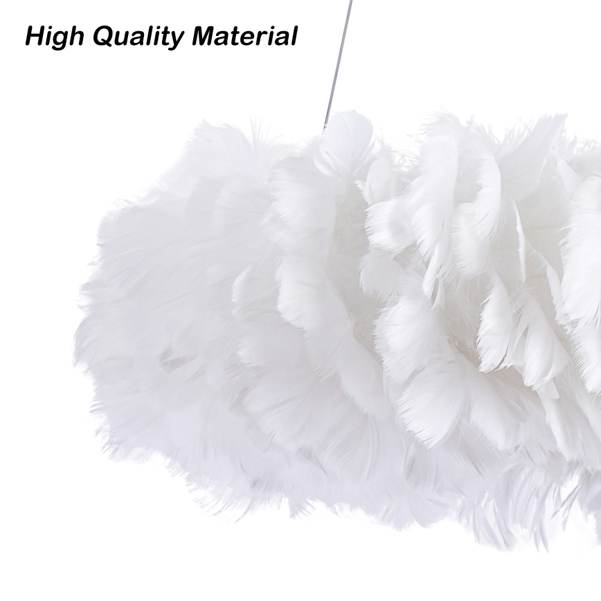 BRILAGI - FEATHER LED Pendant on Cable, 3×E27 (40W/230V) + 3×LED (3W), Ø 50 cm, White