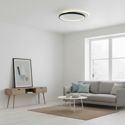 BRILAGI - Dimmable LED ceiling light FLARE LED/48W/230V 3000-6000K 39,5x45 cm white/black + remote control