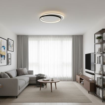 BRILAGI - Dimmable LED ceiling light FLARE LED/48W/230V 3000-6000K 39,5x45 cm white/black + remote control