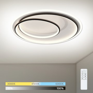Brilagi - FLARE Dimmable LED Ceiling Light LED/38W/230V 3000-6000K Ø 48 cm Black/White + Remote Control