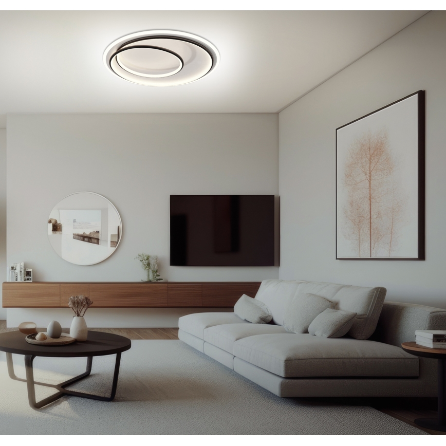 BRILAGI - FLARE Dimmable LED Ceiling Light LED/38W/230V 3000-6000K Ø 48 cm Black/White + Remote Control