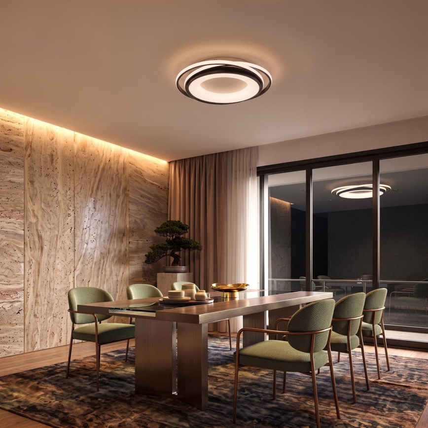 BRILAGI - FLARE Dimmable LED Ceiling Light 84W/230V 3000-6000K 47 x 51 cm Black + Remote Control