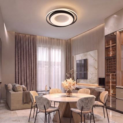 BRILAGI - FLARE Dimmable LED Ceiling Light 84W/230V 3000-6000K 47 x 51 cm Black + Remote Control