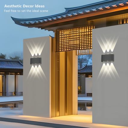 Brilagi - FLAREBOX LED/6W/230V Outdoor Wall Light Anthracite IP65