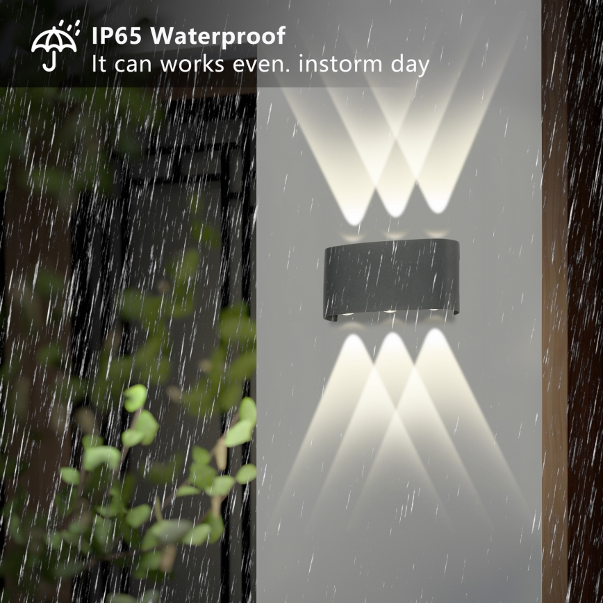 Brilagi - FLAREBOX LED/6W/230V Outdoor Wall Light Anthracite IP65