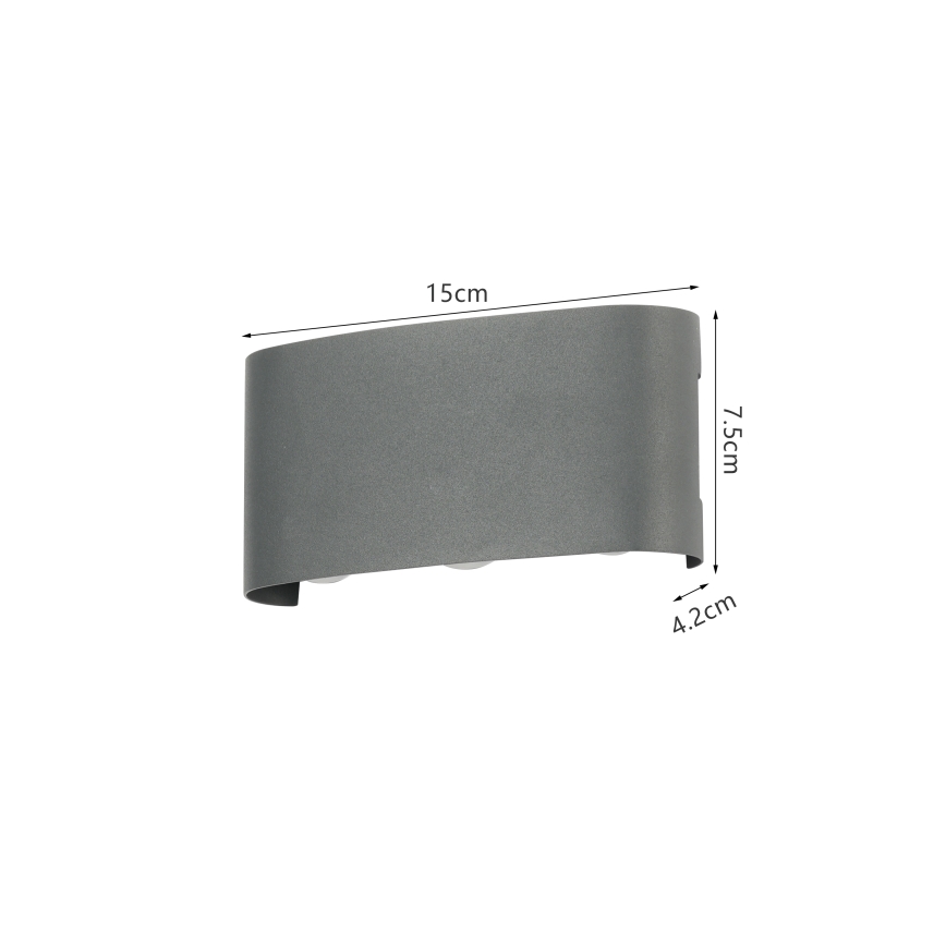 Brilagi - FLAREBOX LED/6W/230V Outdoor Wall Light Anthracite IP65
