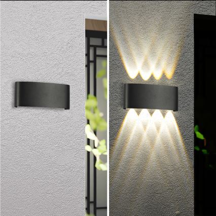Brilagi - FLAREBOX LED Outdoor Wall Light, 8W, 230V, Black, IP65