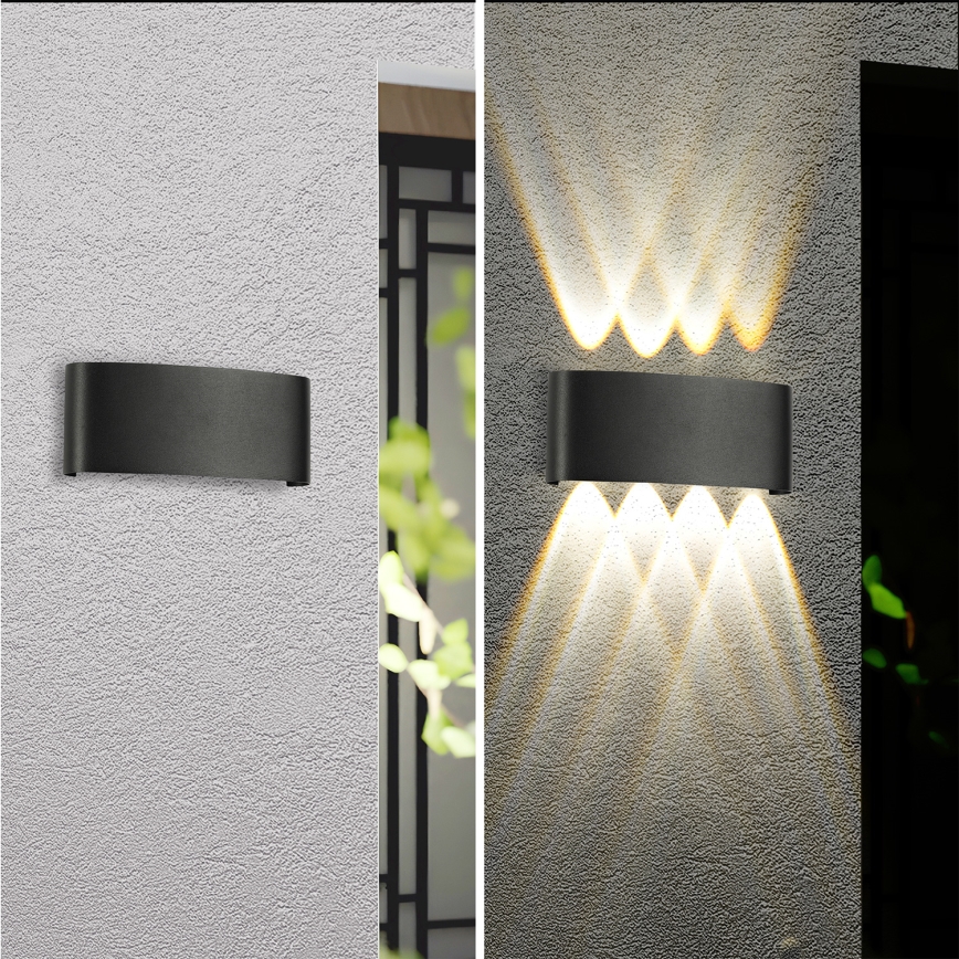 Brilagi - FLAREBOX LED Outdoor Wall Light, 8W, 230V, Black, IP65
