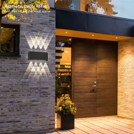Brilagi - FLAREBOX LED Outdoor Wall Light, 8W, 230V, Black, IP65