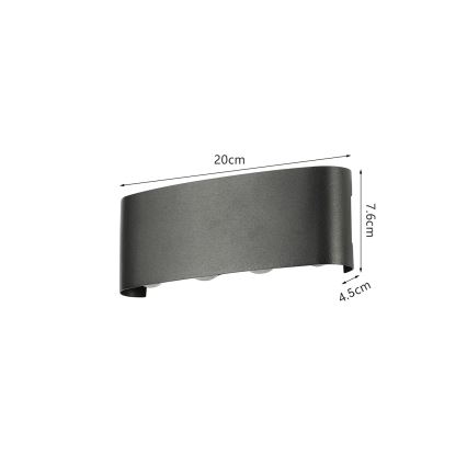 Brilagi - FLAREBOX LED Outdoor Wall Light, 8W, 230V, Black, IP65