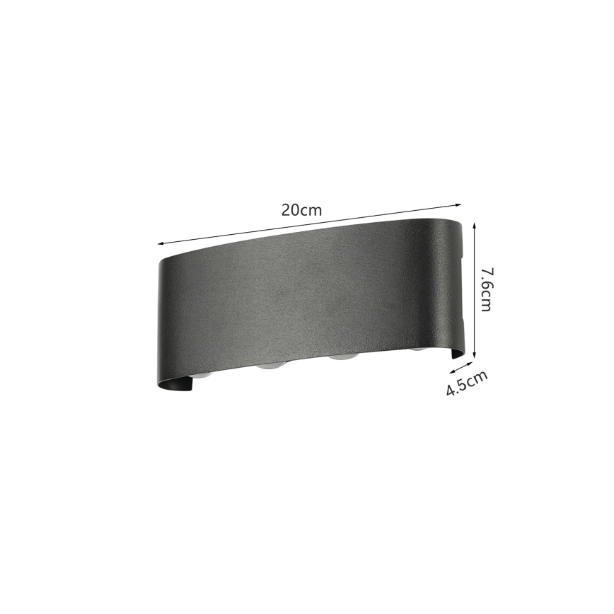 Brilagi - FLAREBOX LED Outdoor Wall Light, 8W, 230V, Black, IP65