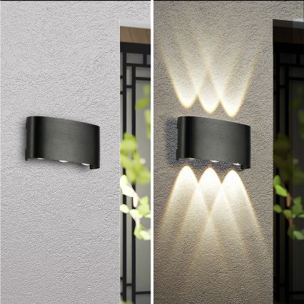 Brilagi - FLAREBOX LED Outdoor Wall Light LED/6W/230V Black IP65