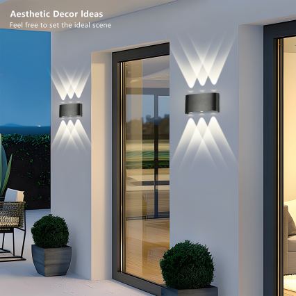Brilagi - FLAREBOX LED Outdoor Wall Light LED/6W/230V Black IP65