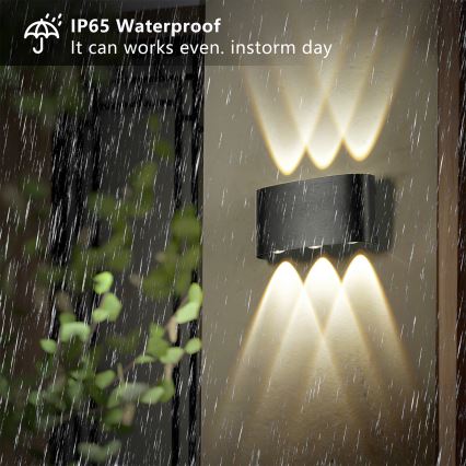 Brilagi - FLAREBOX LED Outdoor Wall Light LED/6W/230V Black IP65