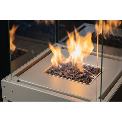 Brilagi - Outdoor Gas Fireplace FLARO GAS 142x36 cm 8kW 1xAAA Beige + Protective Cover